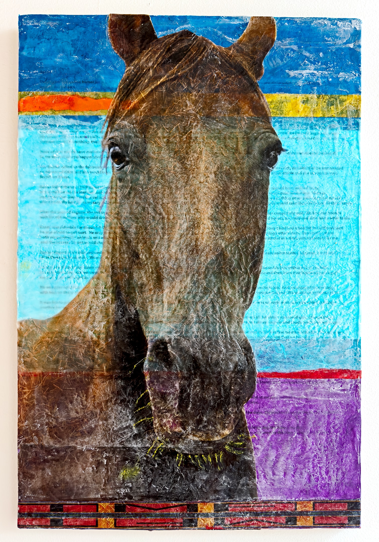 Ranse's Story — mixed media on wood panel by Helen K. Garber